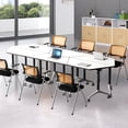thumbnail image 6 of Folding Conference Table, Conference Room Tables with Wheels, Modern Training Tables with Flip Top Design, 6 of 7