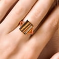thumbnail image 4 of Gem Stone King 6.50 Ct Emerald Cut Brown Tiger Eye 18K Rose Gold Plated Silver Ring, 4 of 5