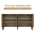 thumbnail image 6 of HLR 63" Mid Century Rounded Corners Sideboards Buffets Cabinet with 4 Doors Storage for Kitchen Dining, Brown, 6 of 13