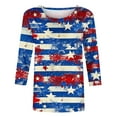 thumbnail image 4 of Dagegui Under $5 4th of July Shirt for Women Plus Size 3/4 Sleeve Tops American Flag Patriotic T Shirts Summer Casual Holiday Tops Stars Stripes Graphic Tees Parade T-Shirt, 4 of 5