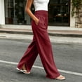 thumbnail image 6 of CHGBMOK Wide Leg Pants Woman Ruched High Waisted Palazzo Pant Summer Fall Flowy Beach Lounge Casual Trouser with Pockets, 6 of 9