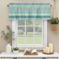 thumbnail image 3 of Boho Valances for Windows, Rod Pocket Kitchen Valance Curtains - Soft & Washable Small Window Treatment for Living Room, Bathroom, Bohemian Geometric Stripes Blue Green 42x12inch, 1 Panel, 3 of 9
