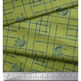 thumbnail image 3 of Soimoi Green Cotton Poplin Fabric Leaves & Geometric Printed Craft Fabric by the Yard 56 Inch Wide, 3 of 3