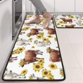 thumbnail image 2 of Kitchen Rugs Sets Of 2,Highland Cow Sunflower Cow Pattern Anti Fatigue Kitchen Mat Rugs Non Slip Washable,Decorative Kitchen Floor Mats for Kitchen,Sink,Laundry,17"x47"+17"x47", 2 of 5