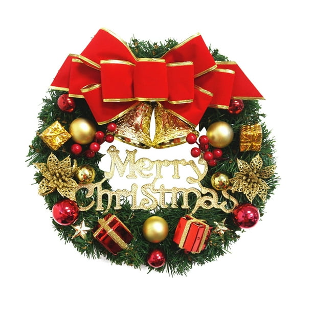 Corona De Simulación Guirnalda de Navidad artificial de 30 cm, colgante hecho a mano, abalorios de corona (caja de regalo) Tmvgtek Libre de BPA