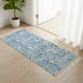 thumbnail image 3 of Blue Coral Coastal Kitchen Runner Rug 2'x4', Ocean Nautical Seaside Beach Washable Rug with Tassels, Non Slip Woven Cotton Bathroom Rugs Hallway Carpet for Foyer Bedroom Entry Back Door Decor, 3 of 9