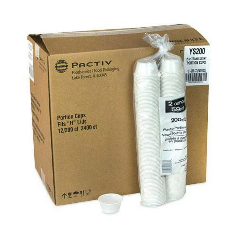 Plastic Portion Cup, 2 oz, Translucent, 200/Bag, 12 Bags/Carton Plastic Portion Cup, 2 oz, Translucent, 200/Bag, 12 Bags/Carton