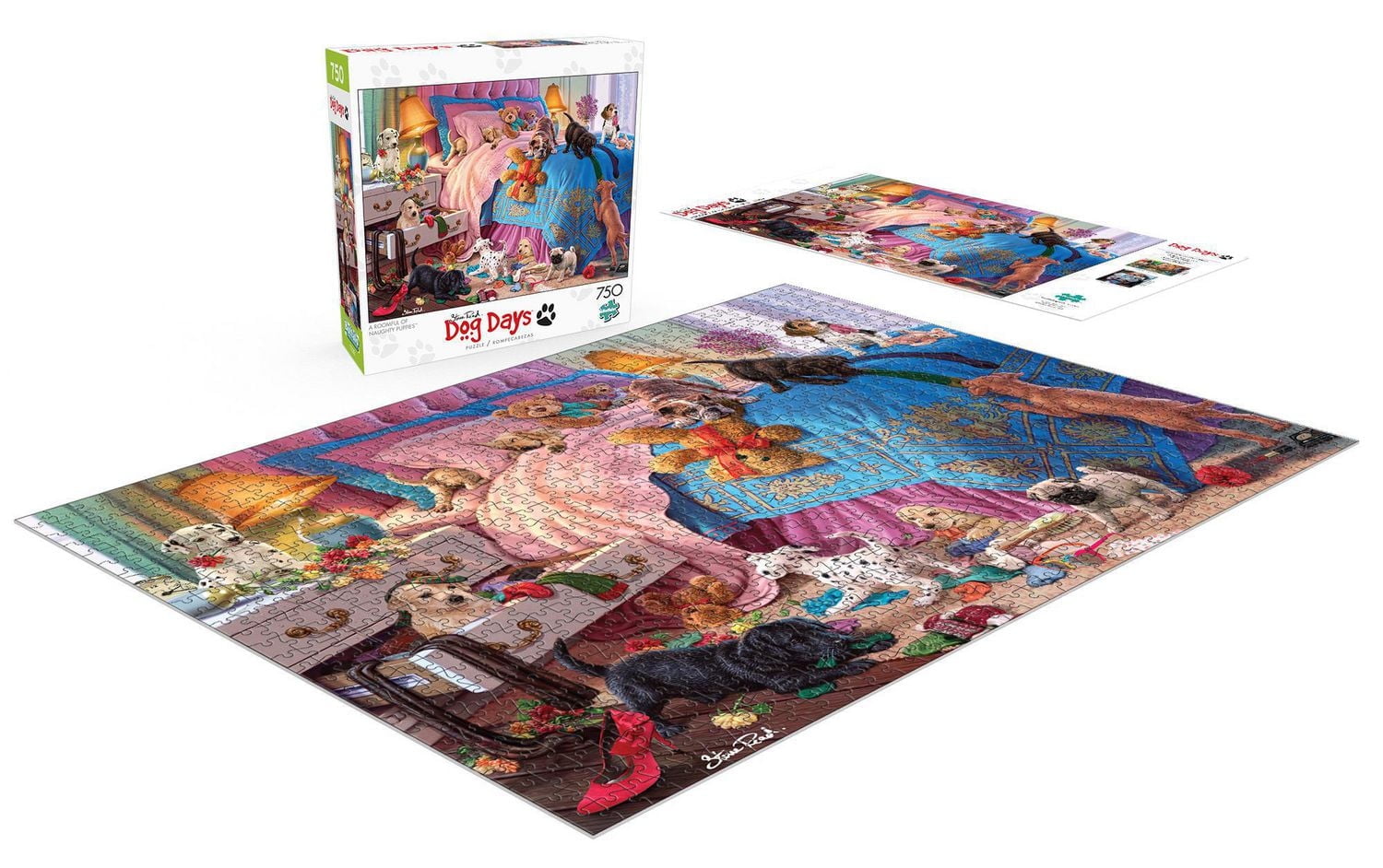 Buffalo Games - Le puzzle Dog Days - A Roomful of Naughty Puppies - en 750 pièces