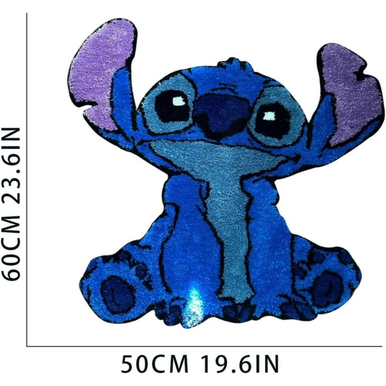 HELANHO 50x60cm Cute Cartoon Stitch Rug - Soft Non-Slip Carpet for Kids Room, Bedroom & Nursery Decor QQH63-2160