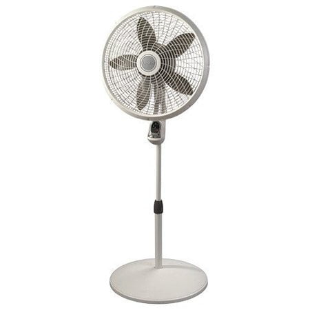 Lasko 18"" Energy Efficient Swirling Cyclone Grill Pedestal Standing Floor Fan With 3 Speeds Adjustable Height & Widespread Oscillation & Free Remote Control Included