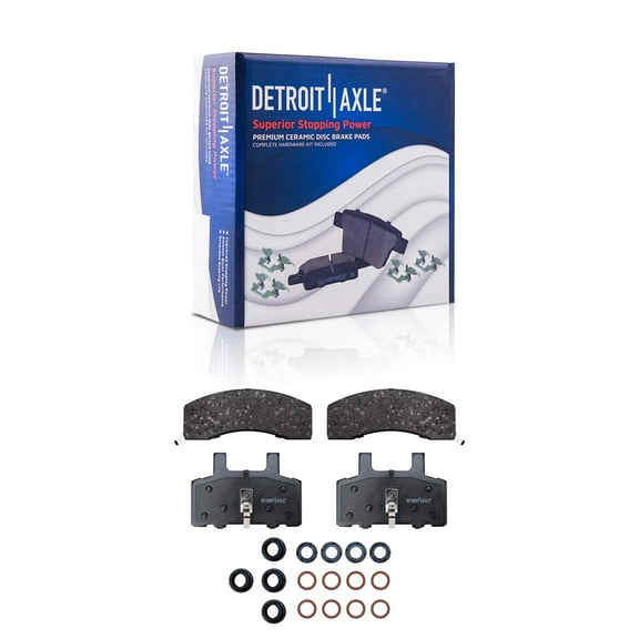 Detroit Axle - Front Brake Pads for C1500 C2500 K1500 K2500 Suburban C3500 K3500 Express Savana 3500 2500 Chevy GMC Dodge Ram 2500, Ceramic Brake Pads w/ Hardware Replacement