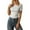 White, variant on Short Sleeves Top for Women Ruched Going Out Crop Shirts Slim Fit Basic Tee Blouse