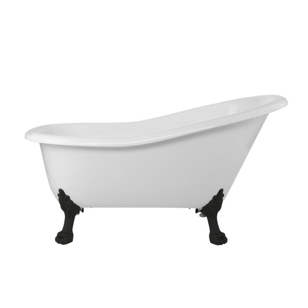 Acrylic Slipper Clawfoot Tub, 57 Inch Bathtub Alcove