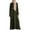 A-Army Green, variant on Abaya Kaftan Dresses for Women Dubai Full Cover Ethnic Eid Muslim Dress Elegant Long Sleeve Belted Pleated Maxi Dress Prime Big Deal Days Scale Black M