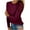 Wine, variant on LEAVINGSUO Fall Clothes for Women Fashion,Women Casual Solid Round-Neck Lace Hollow Out Long Sleeve Pullover Slimming Blouse T-Shirt Tops Coffee XL