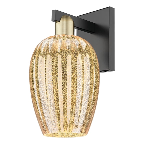 716-1W-BAB-G457-6ME Innovations Lighting Preston - 1 Light Wall Sconce-13.5 Inch Tall and 6.25 Inch Wide-Black Antique Brass Finish-Mercury Glass