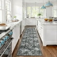 thumbnail image 5 of Garvee 2x6 Vintage Runner Rugs Washable Rug for Hallway, Non Slip Non Shedding Soft Indoor Carpet, Retro Oriental Floral Print Rugs for Entryway Laundry Room Bedroom, Black and Gray, 5 of 8