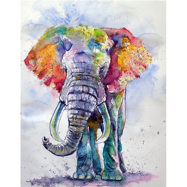 Drill Diamond Painting (DE3511) 5D DIY Kit de bordado de punto de cruz completo (Elephant04) 45x60cm FLhrweasw Nuevo