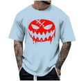 thumbnail image 1 of Blusas y camisas de manga corta y cuello redondo para hombre. Blusas/camisetas de manga corta con cuello redondo y estampado de Halloween para hombre. Blusa para hombre., 1 of 4