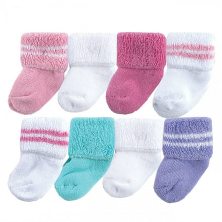 

Luvable Friends Baby Girl Newborn and Baby Terry Socks Pink Gray 6-12 Months
