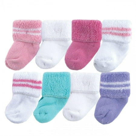 

Luvable Friends Baby Girl Newborn and Baby Terry Socks Pink Gray 6-12 Months