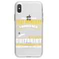 thumbnail image 1 of DistinctInk Clear Shockproof Hybrid Case for iPhone XR (6.1" Screen) - TPU Bumper Acrylic Back Tempered Glass Screen Protector - Never Dreamed I'd Be Grumpy Old Guitarist, 1 of 5