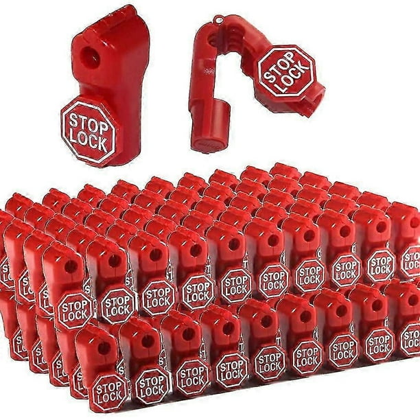 Lock Stop Lock 100 Pieces Plastic Red Stop Lock Anti-theft Lock Retail Pin Safety Display Lock-Yvan