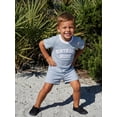thumbnail image 3 of BemeyourBBs Toddler Baby Boys Birthday Outfits 1 2 3 4 Years Old Birthday Summer Clothes Birthday Dude Letter Embroidery Short Sleeves T-Shirt and Elastic Waist Pockets Shorts Set, 3 of 9