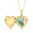 thumbnail image 3 of Ross-Simons Diamond-Accented Heart Locket Necklace in 10kt Yellow Gold, Women's, Adult, 3 of 8