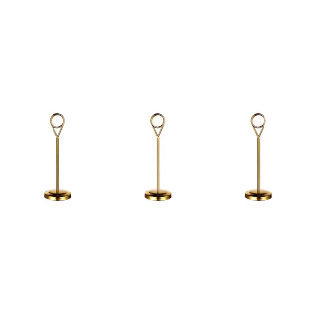 Baohd Contemporary Table Number Holder Photo Stand for Trendy Hotel Settings Gold 15cm 3Set