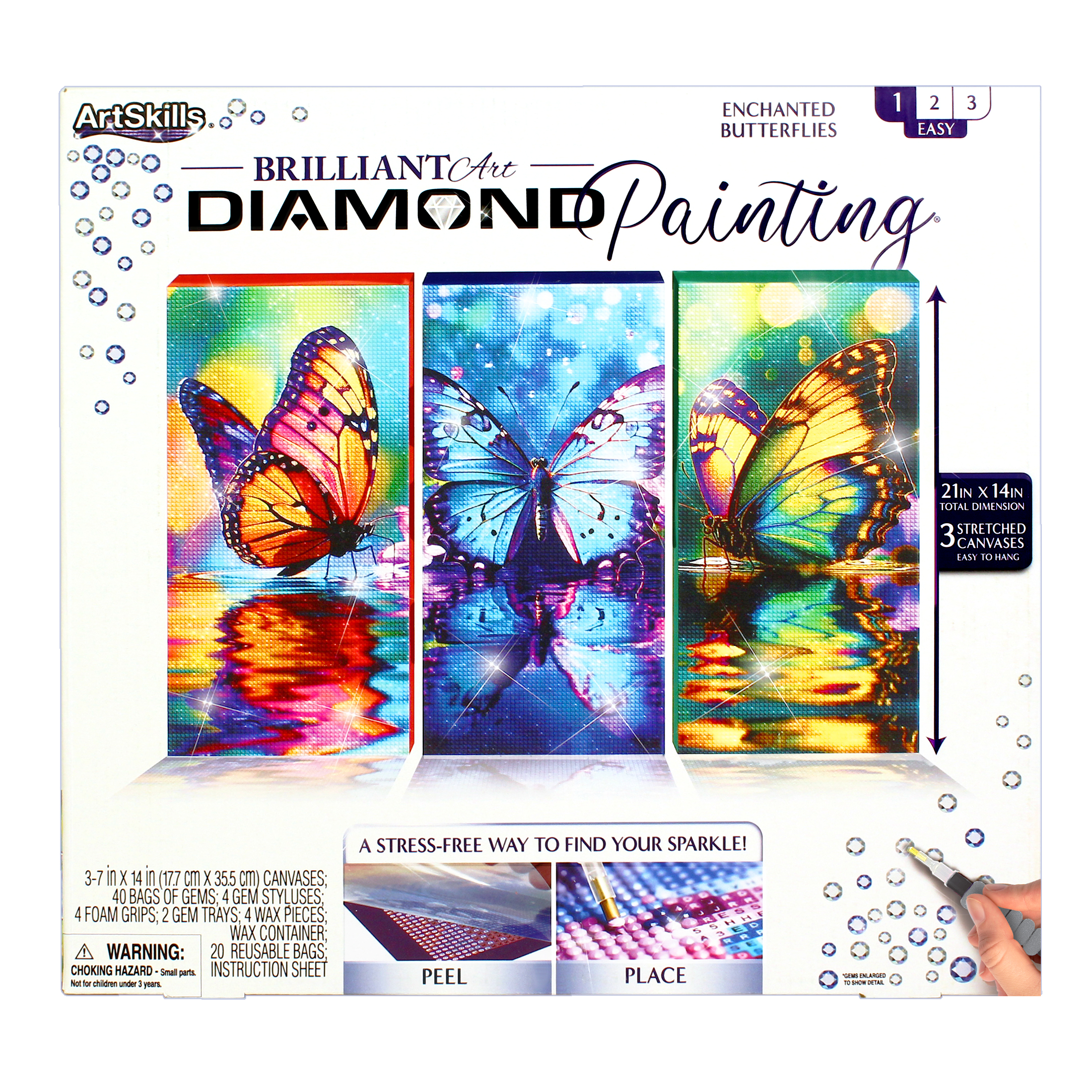 ArtSkills Diamond Art Painting Kit, Enchanted Butterflies