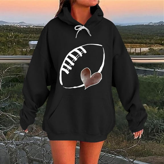 Guieoi Plus Size Jackets Women Winter Casual Activewear Solid Color Round Neck Long Sleeve Pullover Blouse Hooded Sweatshirt Black Black*Friday/Cyber*Monday