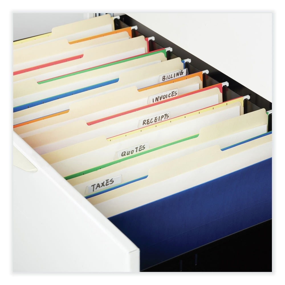 Universal 5749 0.75 in. Expansion 1/3-Cut Tabs Top Tab File Folders - Assorted, Letter Size, Manila (250/Carton)