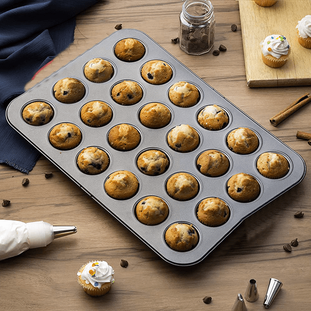 Ustensiles de pâtisserie - Moule à muffins en silicone antiadhésif pour  cupcakes miniatures