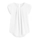thumbnail image 3 of ICHUANYI Clearance Chiffon Solid Color Short Sleeve Round Neck Casual Shirt Short Sleeve Blouse(White, XXL) ICHUANYI WER2023080814478, 3 of 6