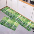 thumbnail image 3 of Kitchen Rugs and Mats,Birch Forest Green Leaves Seamless 2 Piece Anti Fatigue Area Runner Rug Set Comfort Standing Floor Mat,Vintage Oil Painting Art Non Slip Absorbent Doormats for Laundry/Bathroom, 3 of 6