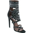 thumbnail image 7 of CAPE ROBBIN Blaire-5 Womens Open Toe Strappy Cuff Stiletto High Heel Rhinestone Sandals, 7 of 7