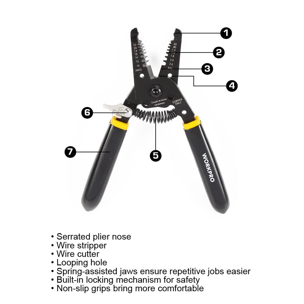 WorkPro Pince à dénuder 6 po