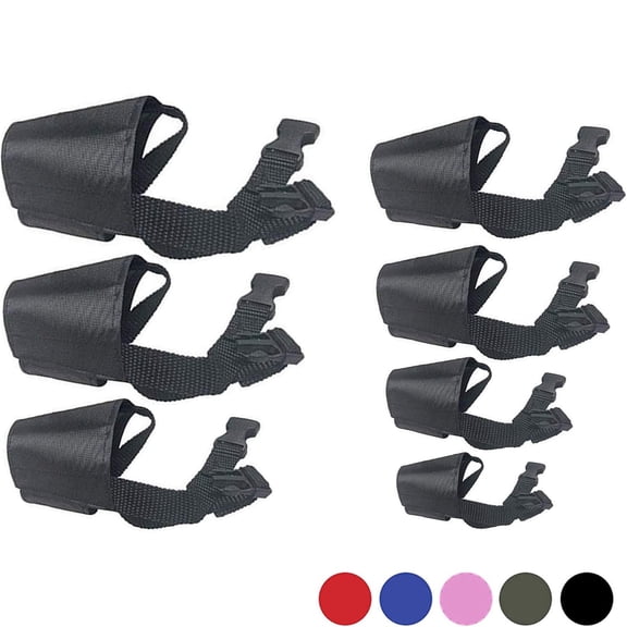 GASTROPOD Dog Muzzles Suit-7Pcs Dog Muzzles Adjustable Quick Fit Pet Muzzle Prevent from Biting Barking and Chewing for Small Medium Large Dogs, 7Pcs Adjustable Muzzle for Large Sized Dog Black