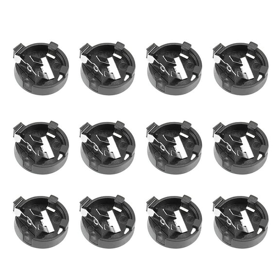 CR1220 CR1225 Black Horizontal Coin Button Battery Holder 12 Pcs