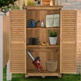 thumbnail image 6 of MCombo Outdoor Storage Cabinet, Garden Storage Shed, Outside Vertical Shed with Lockers, Outdoor 63 Inches Wood Tall Shed for Yard and Patio 0870 (Natural), 6 of 6