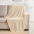 thumbnail image 4 of Manta Cozecube de punto beige suave y ligera de 152 x 203 cm, 4 of 8