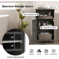 thumbnail image 4 of LDAILY Bathroom Cabinet, Freestanding Small Cabinet with Door, 3-Position Adjustable and Removable Shelf, Anti-Tipping Device, Wooden Floor Organizer for Bathroom, Kitchen, Office (Gray), 4 of 9