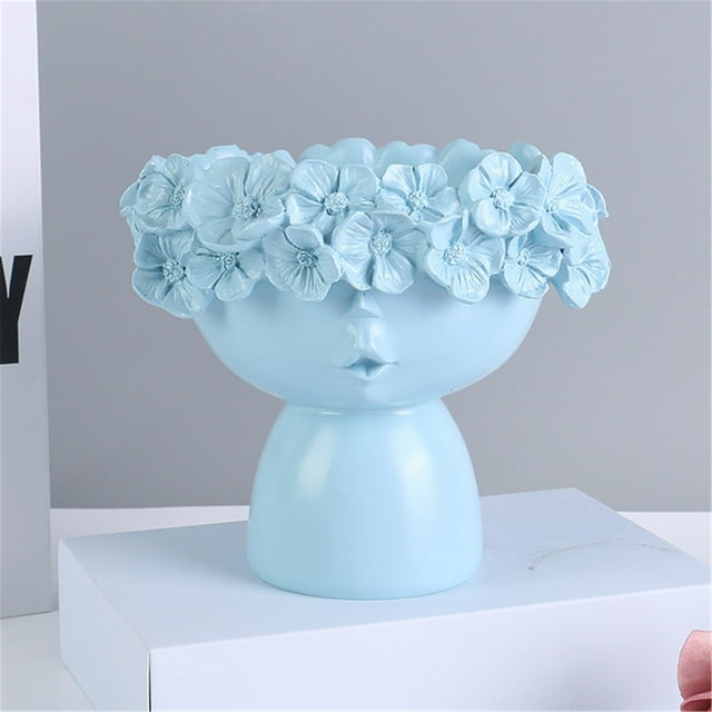 Head Planter Resin Vase Face Vase Creative Succulent Home Office Decoration