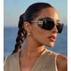 thumbnail image 1 of Miu Miu Sunglasses MU 54YS Gold Dark Grey 5AK5/S0 Women Wrap Logo AUTHENTIC, 1 of 6