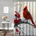 thumbnail image 3 of RKSupls Shower Curtain, Red Cardinal on Snowy Berry Branch Waterproof Polyester Shower Curtain with Hooks for Chic Elegant Home Bathtub Bathroom Decor Washable Curtains, 3 of 5