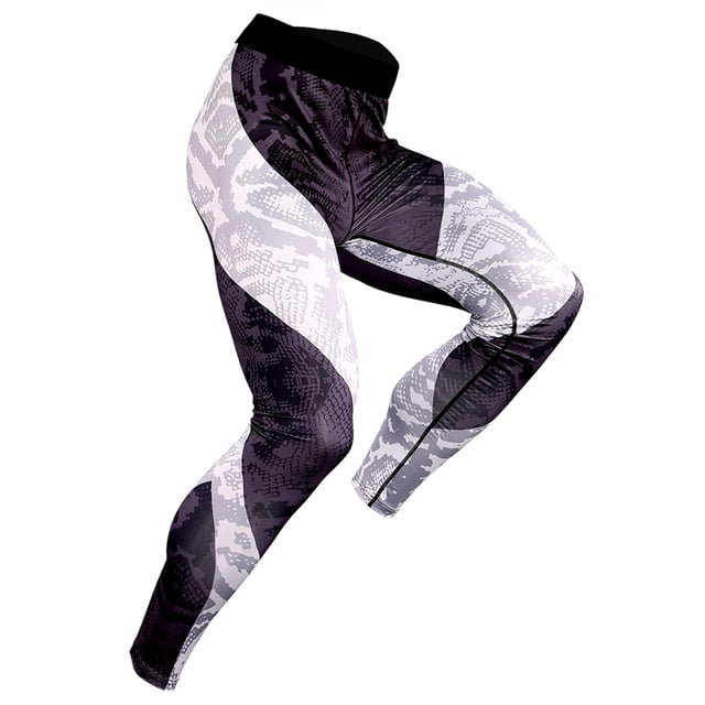 Pantalons de Sport pour Hommes Imprimé Bodycon Extensible Évacuant l'Humidité pour Course Gym Basketball