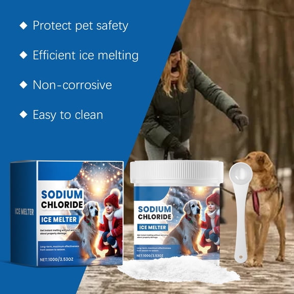Pet Safe Ice Melting Suitable For Concrete Ice Melting Pet Friendly For Snow Removal And Icing,100g，3.53 OZ