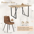 thumbnail image 3 of LUFTUT 5-Piece Dining Table Set, Dinette for 4, 55" Wood-Look Table with Metal Frame, 4 Brown Fabric Dining Chairs for Small Space Kitchen & Apartment, 3 of 11