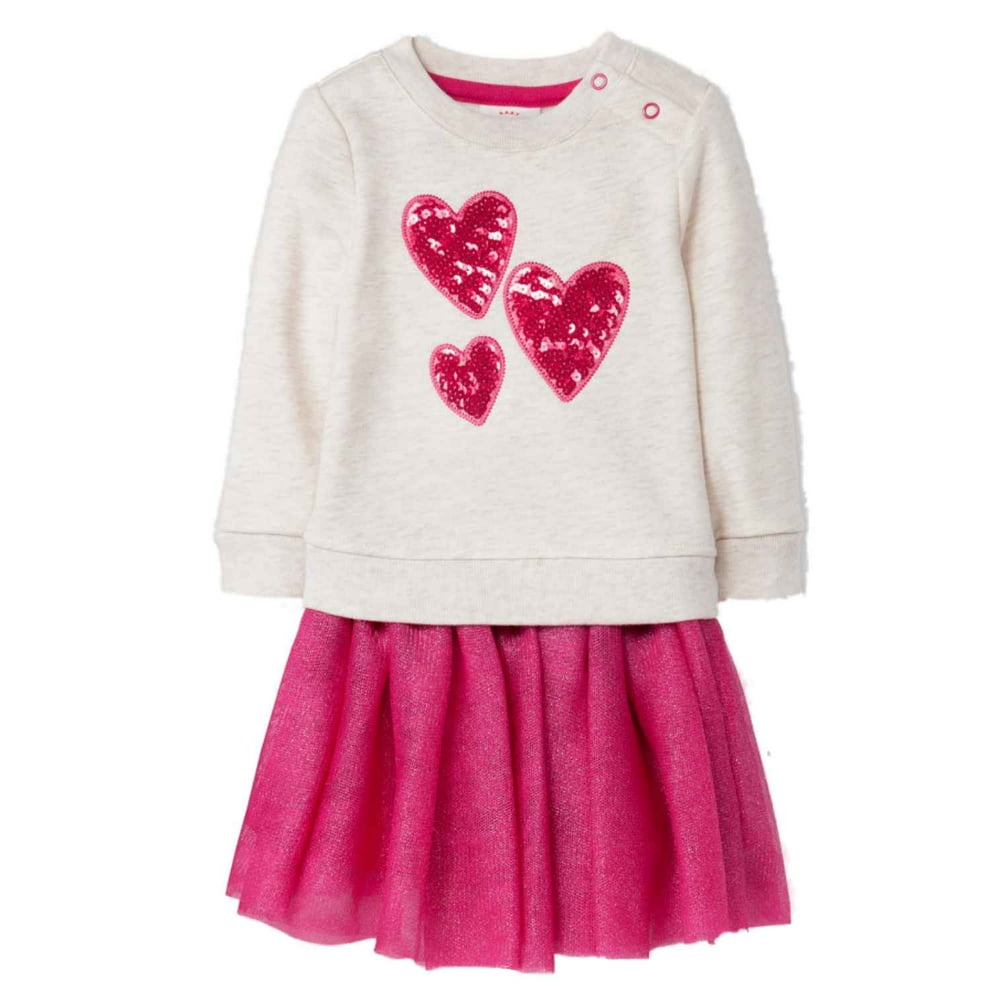 Cat & Jack Infant Girls My Valentines Day Outfit Pink Sequin Heart